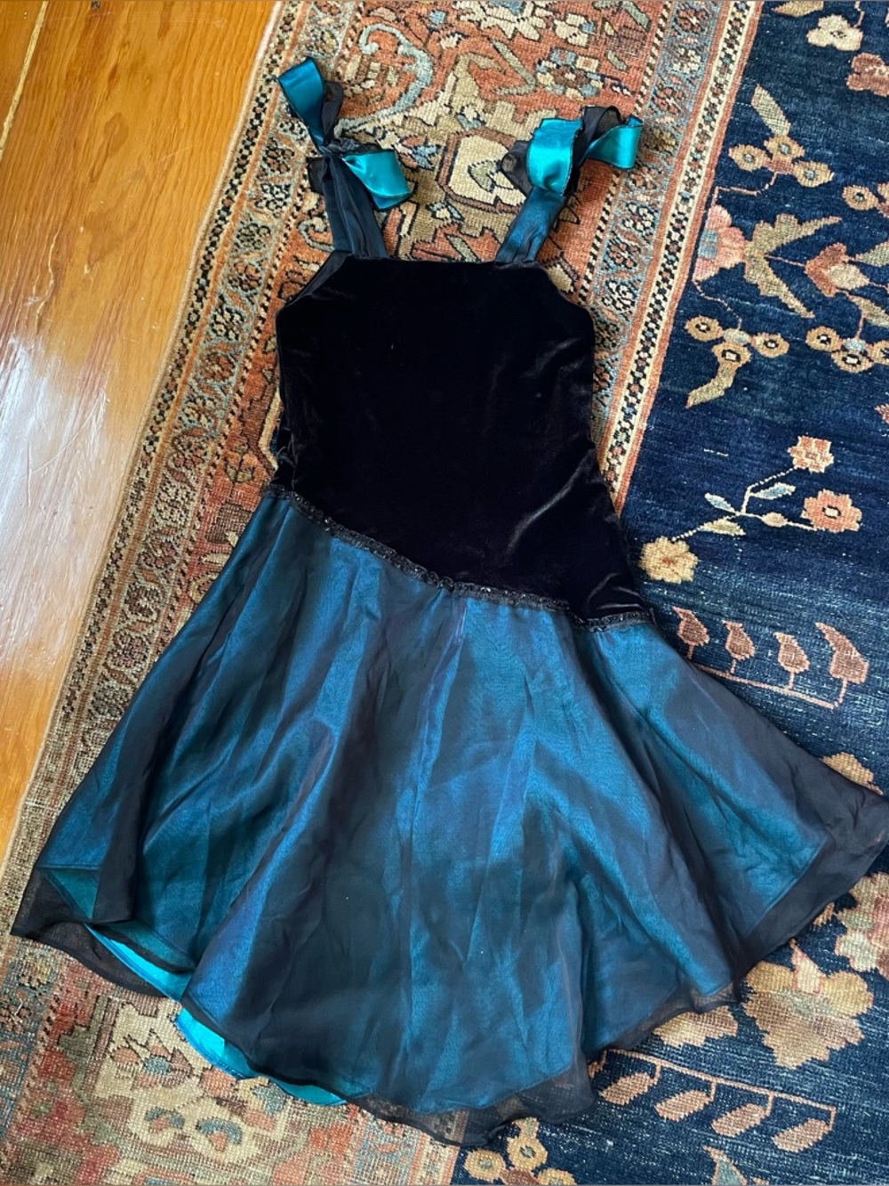 Vintage Y2K Kids Amelie Couture Silk Velvet Dress